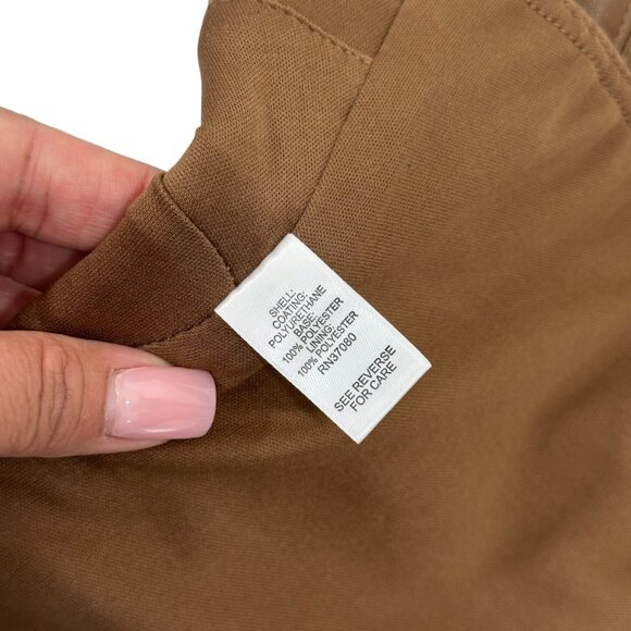 Brown Faux Leather Crop Top With Spaghetti Straps - Size M By Versona - Picture 4 of 11